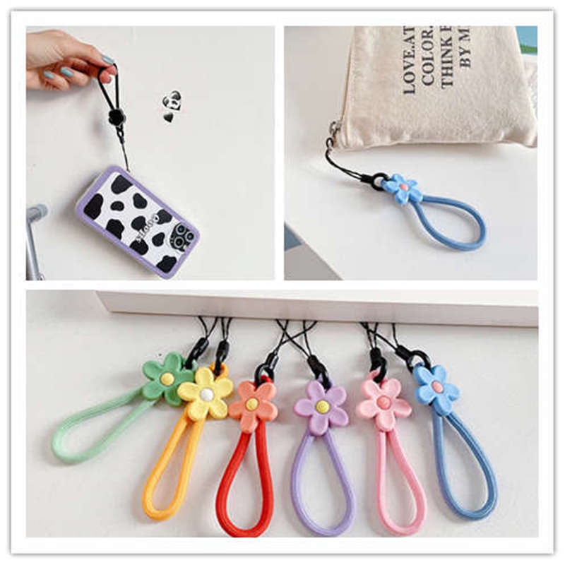 Dây đeo điện thoại / chìa khóa / ví bằng nylon chống thất lạc họa tiết hoa xinh xắn dễ thương