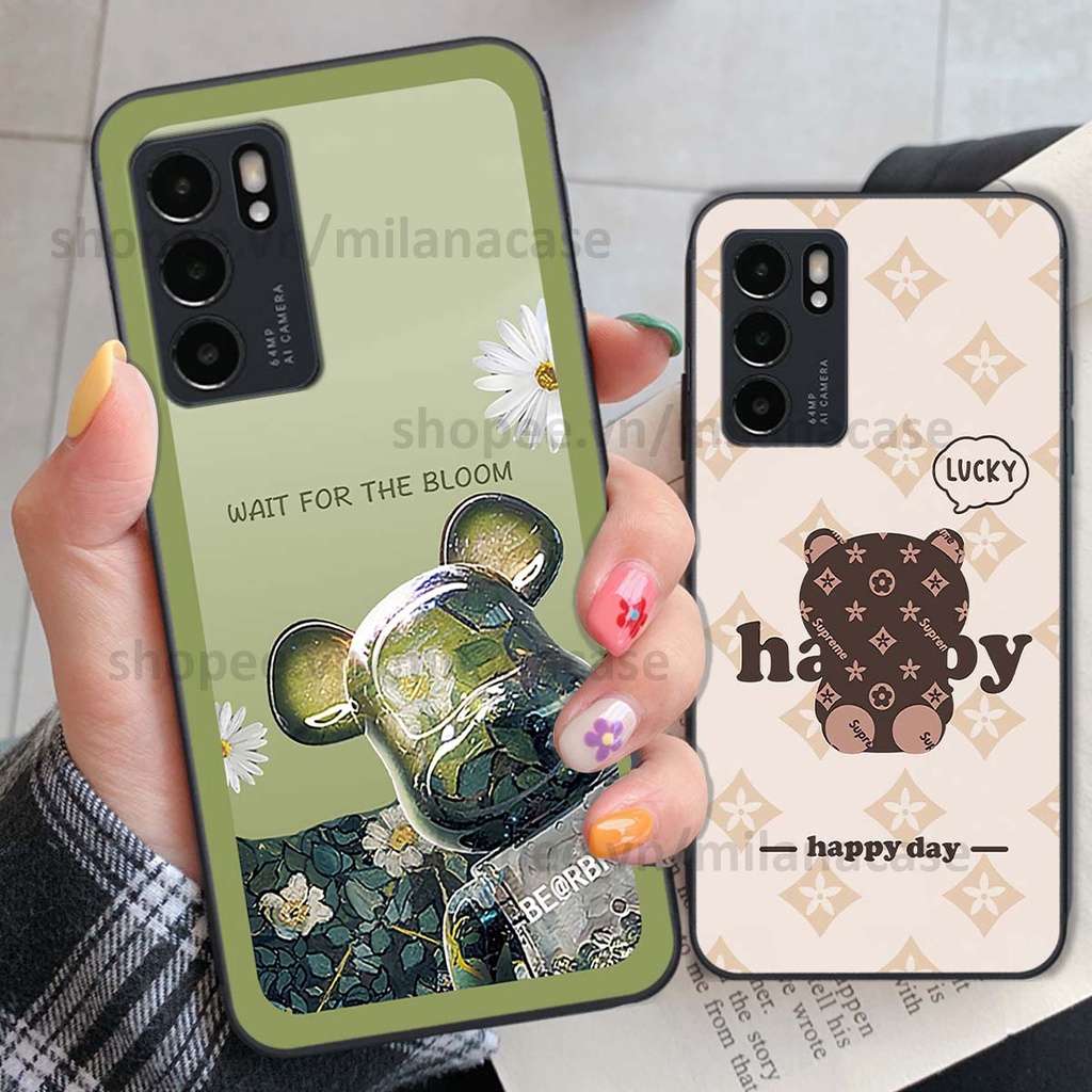 Ốp Oppo Reno6 / Reno6 Z 5G / Reno 6 gấu be@rBrick gấu Teddy Kaws siêu đẹp, phong cách, cá tính