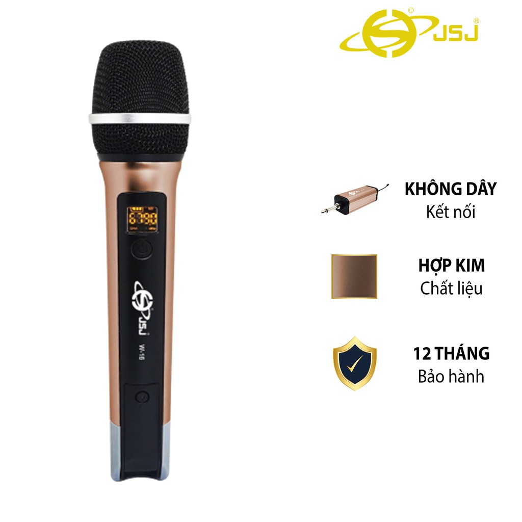 Micro karaoke không dây cao cấp JSJ W-16 tích hợp màn hình led chuyên nghiệp, công nghệ giảm tiếng ồn thông minh