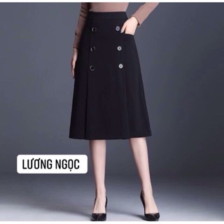 Chân váy chữ A phối cúc thời trang
