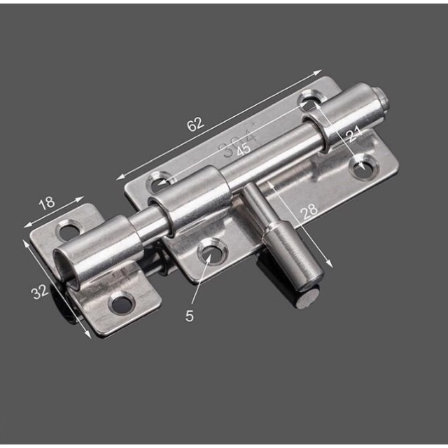 Then chốt gài cửa INOX dạng ống loại dày