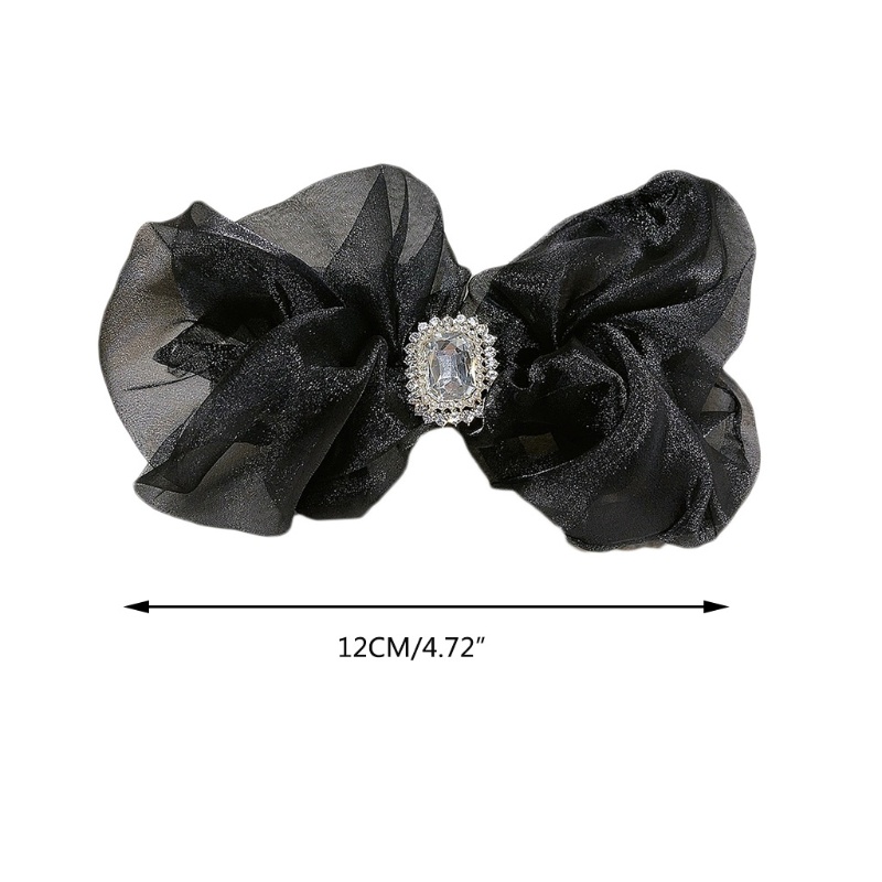 Kẹp Tóc Hình Nơ Lớn Bằng Vải Organza Cho Nữ