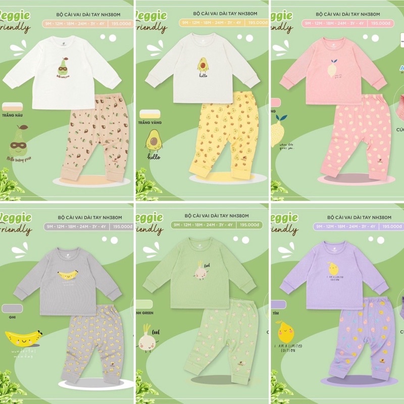 Lullaby - Bộ cài vai dài tay petit cao cấp Bé Trai/ Bé Gái- NH380M(9m-4y)