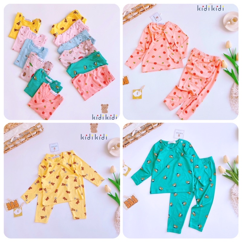 Bộ dài tay thun lạnh loại 1 cho bé ❤️ freeship ❤️ bộ ngủ cho bé trai bé gái cao cấp