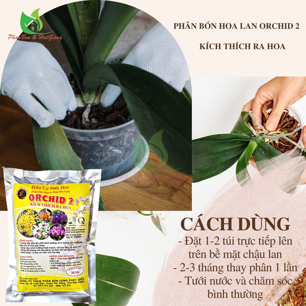 Phân Bón Hoa Lan 2 Phân Bón Túi Lưới Kích Thích Ra Hoa - Chuyên Hoa Lan Gói 500g-Shop Phân Bón và Hạt Giống