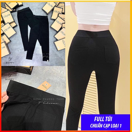 Quần legging Ce Line Full Túi Nâng Mông Co Giãn 4 Chiều Cạp Cao Siêu Hot