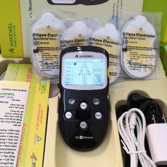 ✅ Máy Massage Dán Xung Điện- Aukewel Dr Phone AK-2000-V (8 Miếng Dán), (ĐỨC) (BH 24 Tháng) - Mát xa, Massa -VT0385