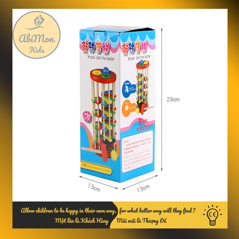 Đập Bóng Lốc Xoáy Cho Bé ☘️ Montessori cao cấp ✨ (Đồ chơi Gỗ - Đồ chơi Giáo Dục - An toàn - Thông minh)