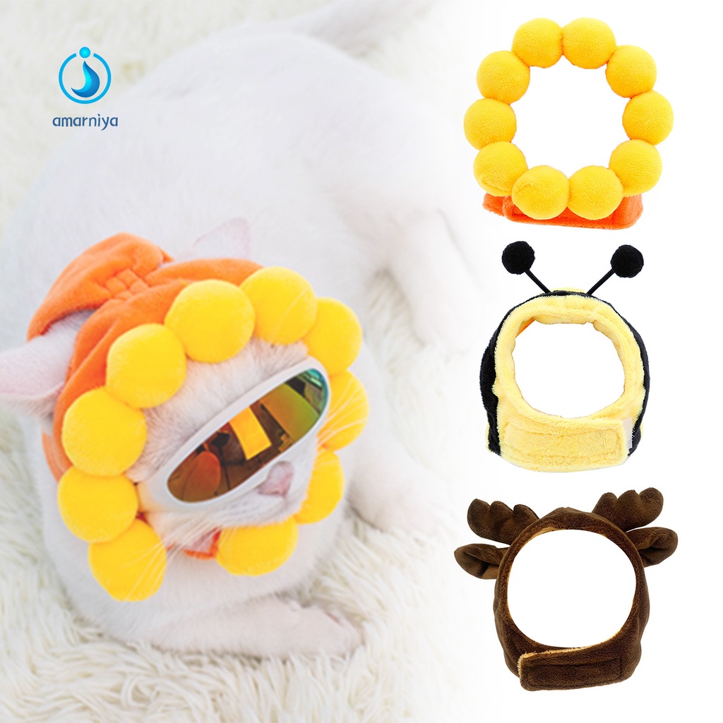 Mũ Trùm Đầu Giữ Ấm Mùa Đông Bằng Cotton Mềm Họa Tiết Hoạt Hình Cho Thú Cưng