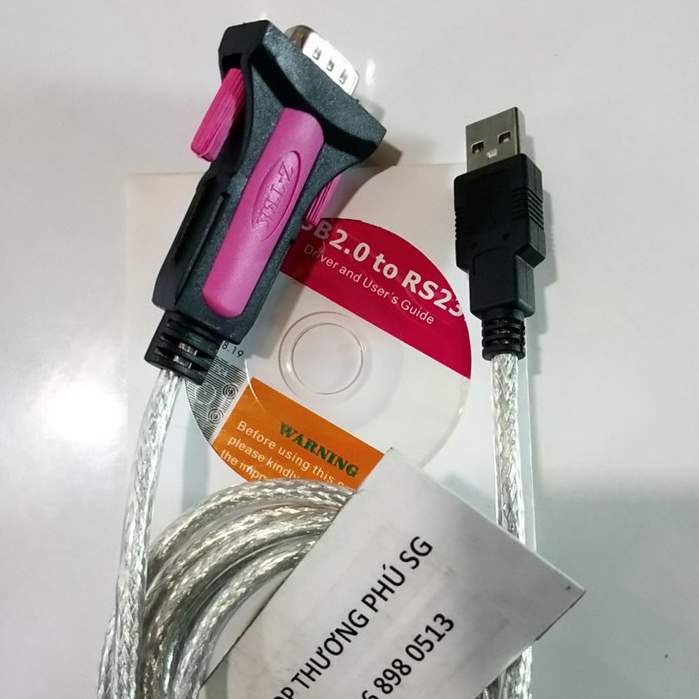 Cáp chuyển Com RS232: USB 2.0 ra Com 9 chân (DB9 - Đực) - Hiệu Z tek