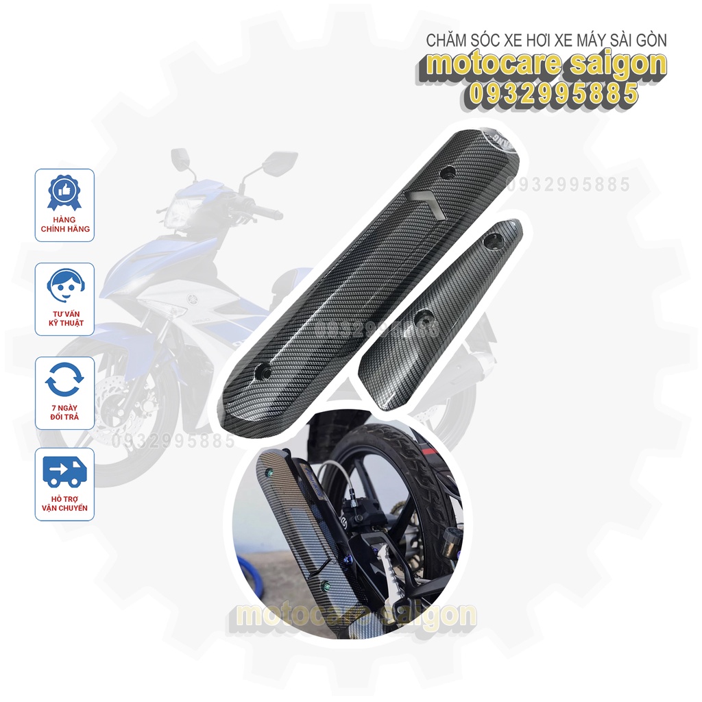 [HCM] Ốp Pô Spark Cacbon Chế Sẵn Ex150,135 về là ráp , ốp pô spark Carbon