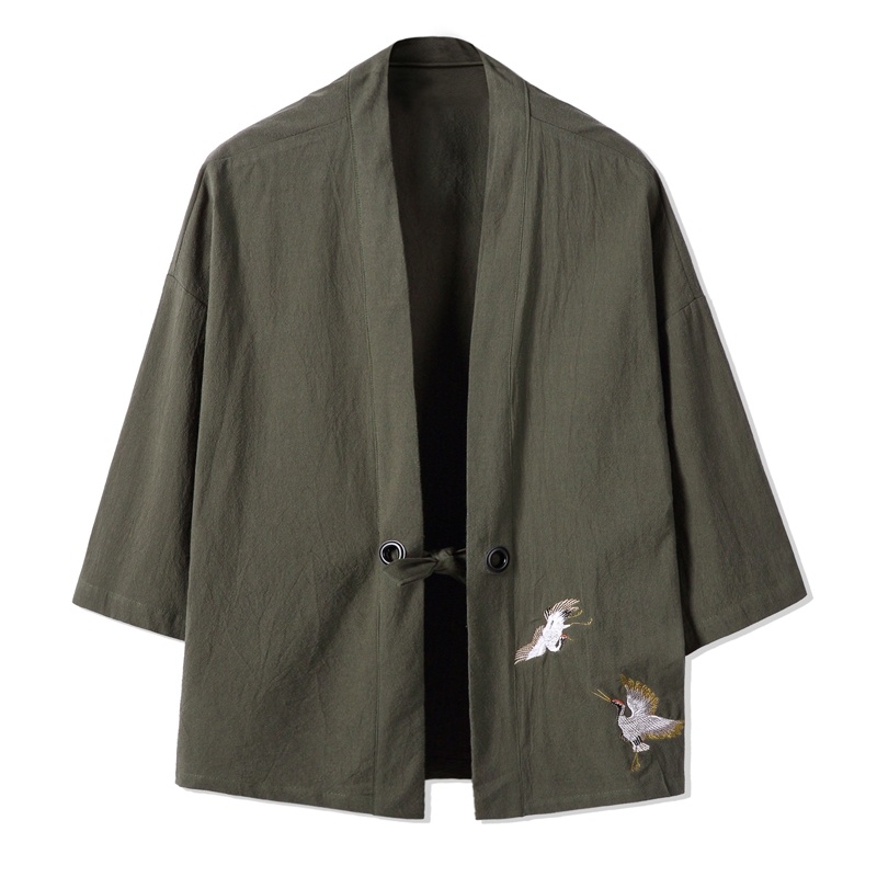 [Thời Trang] Áo Khoác Kimono Bằng Vải Lanh Dáng Rộng Phong Cách Nhật Bản Kimono Nhật Bản