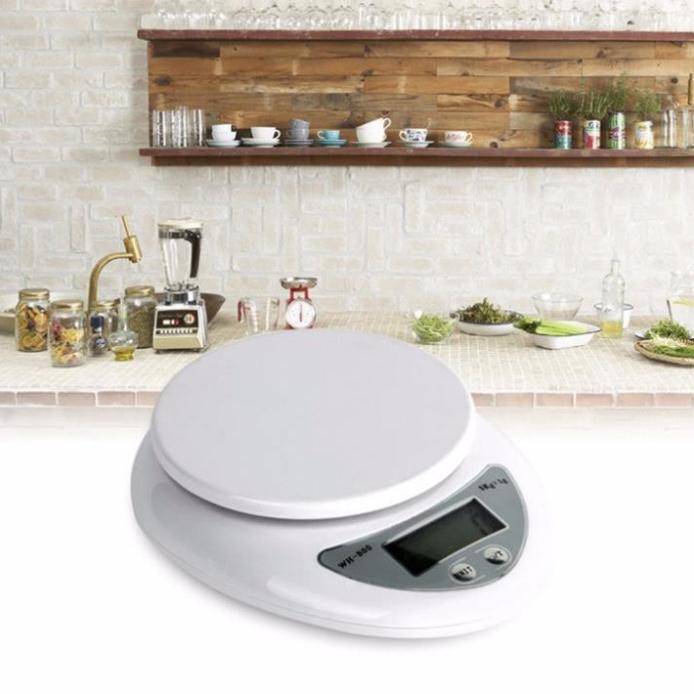 Cân Điện Tử Nhà Bếp Mini Mặt Kính Cường Lực 5kg - Bảo Hành 12 Tháng