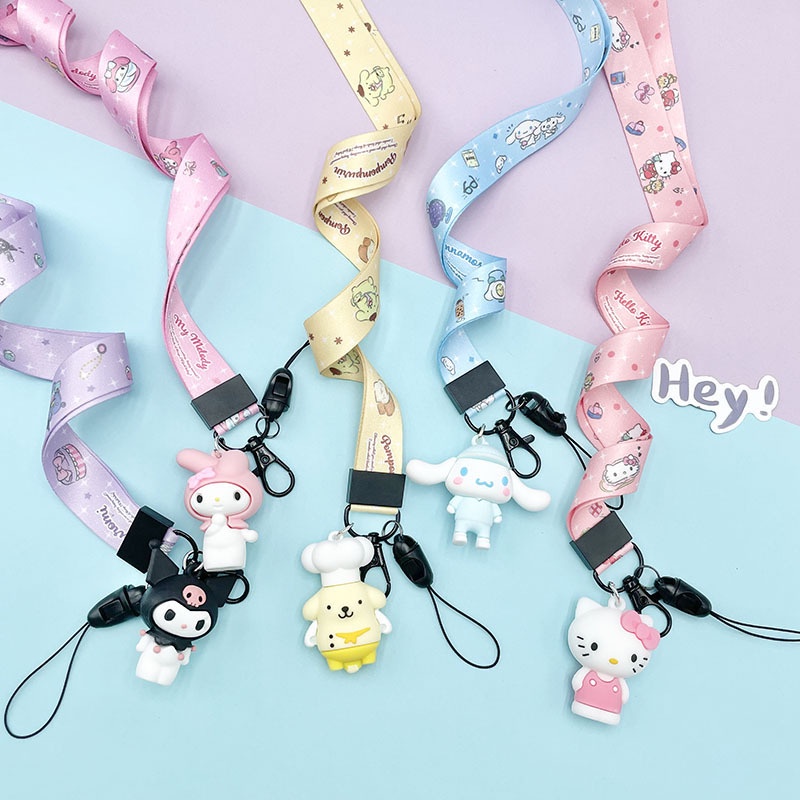 Dây Đeo Cổ/Móc Chìa Khóa/Thẻ ID/USB Họa Tiết Hoạt Hình Thông Dụng