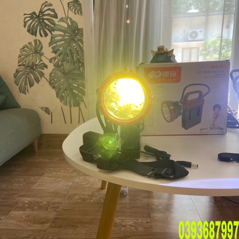 Đèn pin đội đầu ắc quy rời Domoda KM-205 siêu sáng - 2 loại ánh sáng Trắng và Vàng