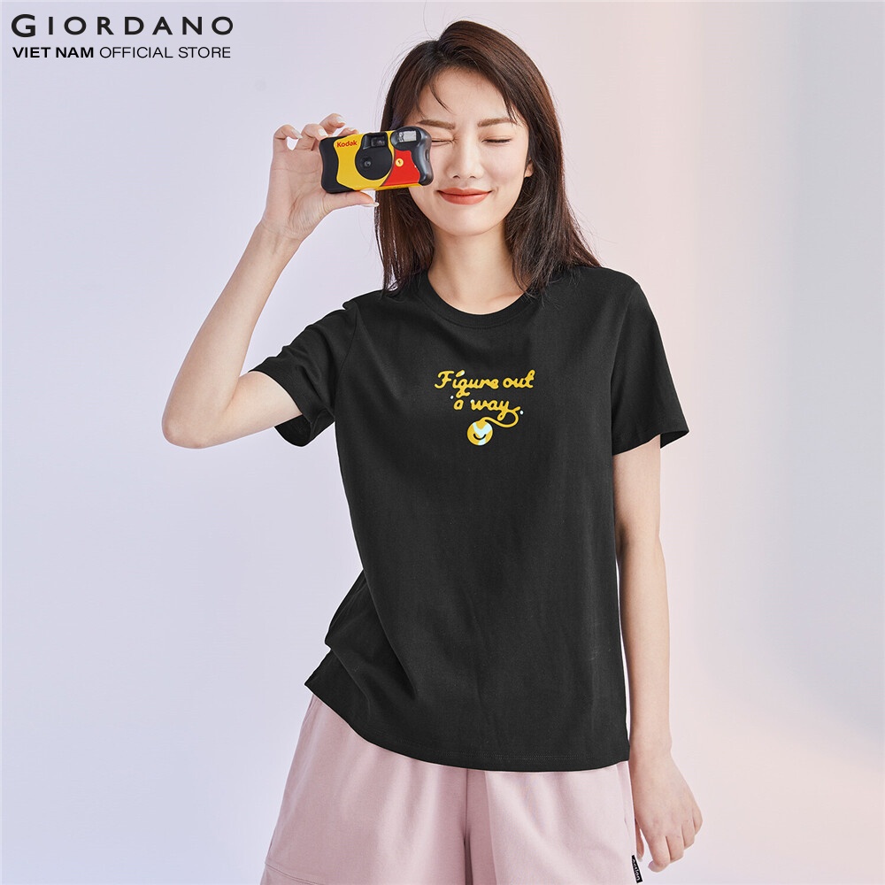 Áo Thun Nữ Ngắn Tay In Hình Printed Tee Giordano 05392213