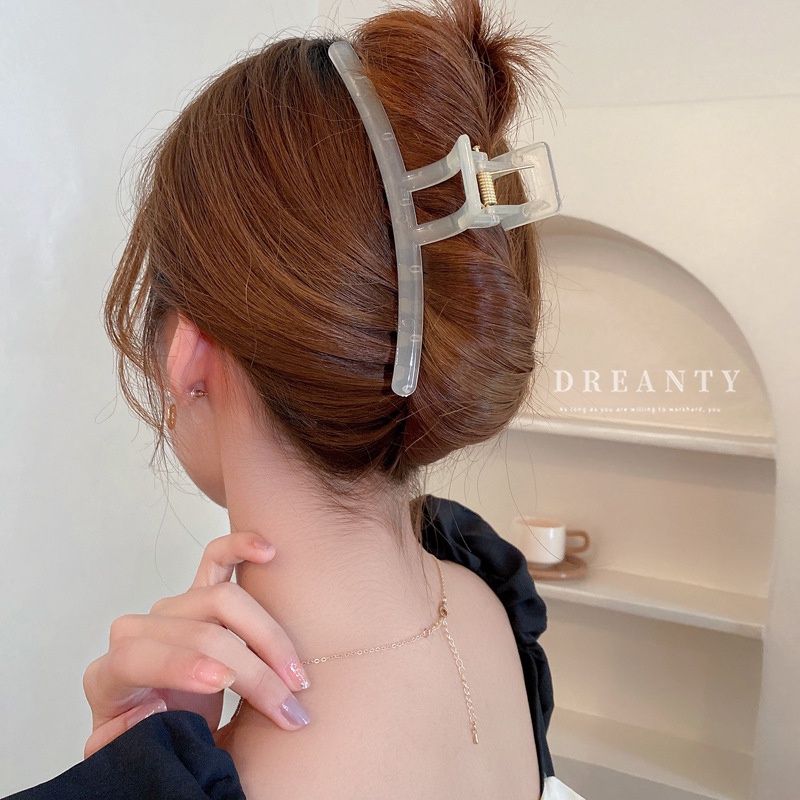 Kẹp Tóc Hình Cá Mập Màu Thạch Phong Cách Retro Hàn Quốc Đơn Giản Dễ Phối Đồ