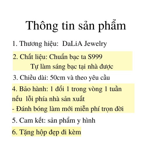 Dây chuyền bạc nam DaLiA Jewelry dây chuyền nam bản to nam tính bạc ta