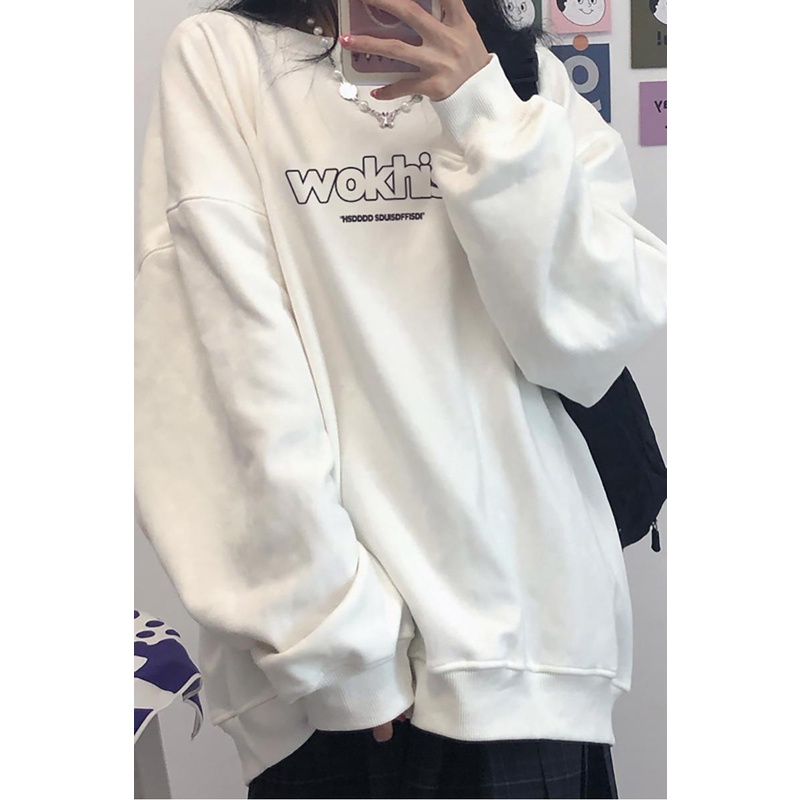 NRVP Áo Thun Tay Dài Oversize In Họa Tiết Phong Cách Hàn Quốc Thời Trang Cho Nam Và Nữ