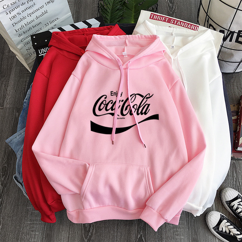 COCA COLA Áo Hoodies tay dài thời trang dành cho nữ