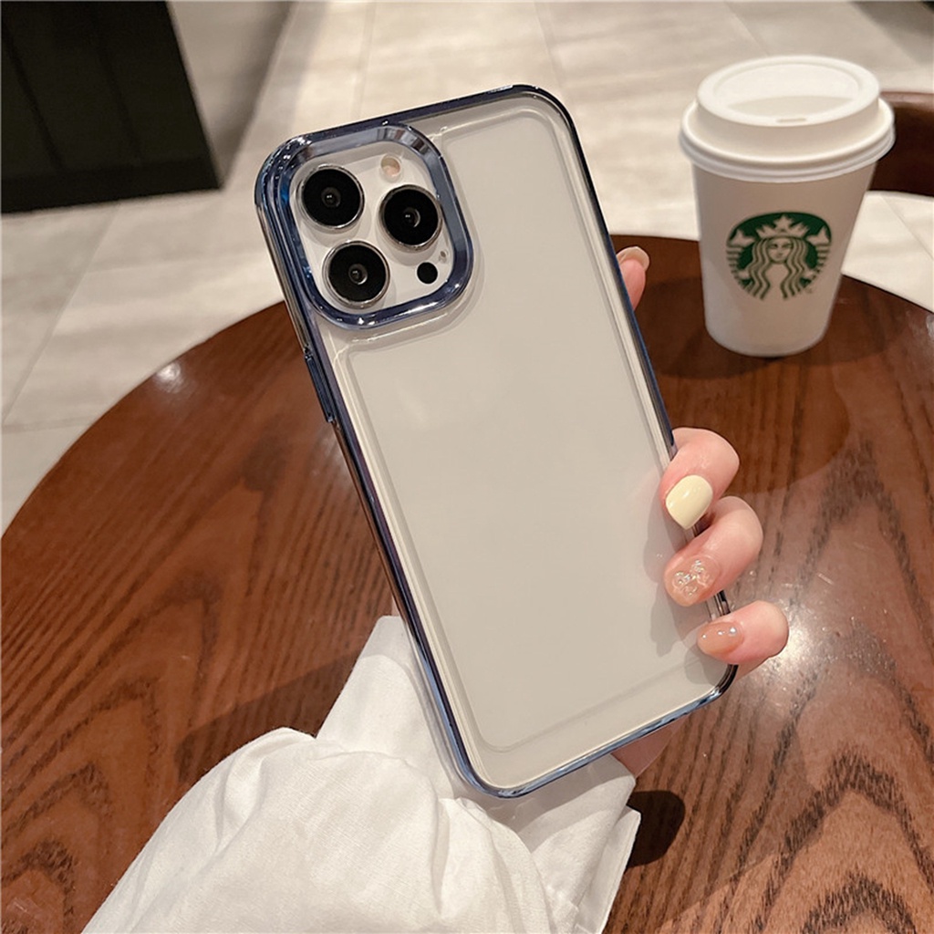 Ốp Điện Thoại Trong Suốt Chống Sốc Mạ Sang Trọng Cho iPhone 13 12 11 Pro MAX XS MAX XR X 7+ 8 Plus
