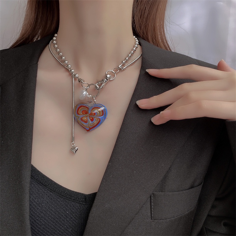 Vòng cổ Mặt Trái Tim Thời Trang Âu Mỹ