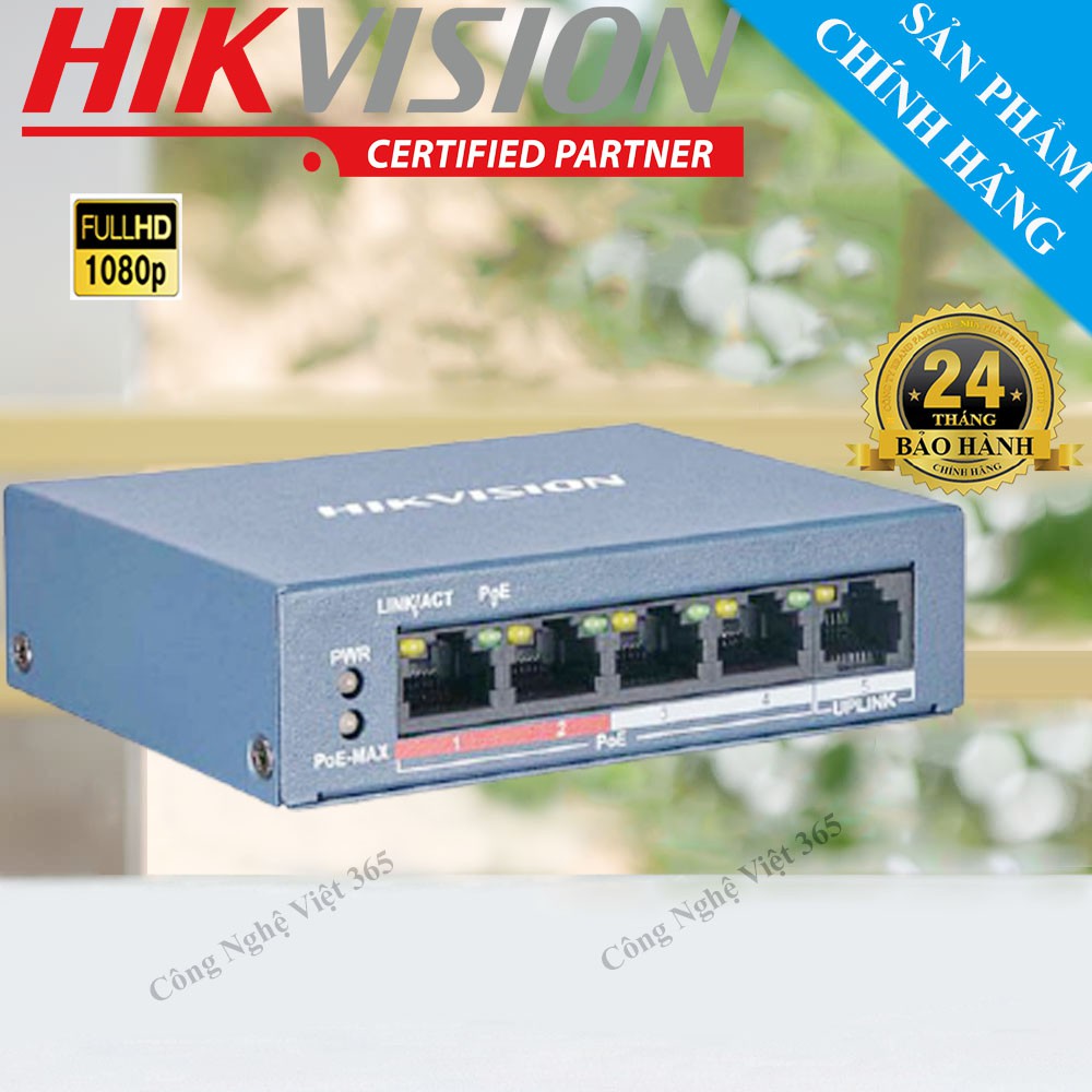 Switch Poe HIKVISION 4 cổng DS-3E0105P-E/M(B) chuyên dùng cho camera IP , Thiết bị mạng ( xám)- C02- Bảo hành 24 Tháng | BigBuy360 - bigbuy360.vn