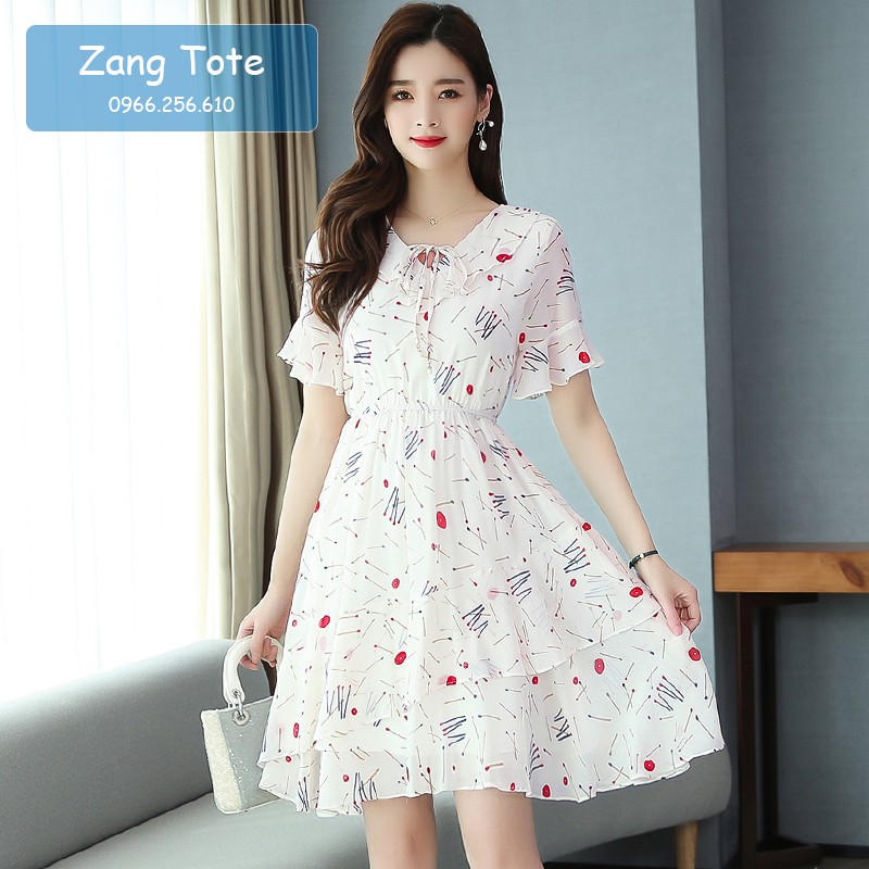 Váy đầm maxi đi biển dạo phố Maxi Cherry cổ sen sang chảnh chất voan Hàn + lụa Habutai cao cấp VH2 - Zang Tote