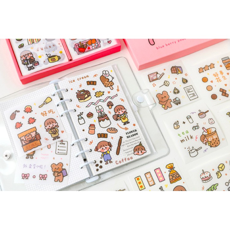 1 Tấm Sticker Mini Thiên Thần Và Thỏ Trắng Vào Bếp Trang Trí Sổ Bullet Journal theboiofficial