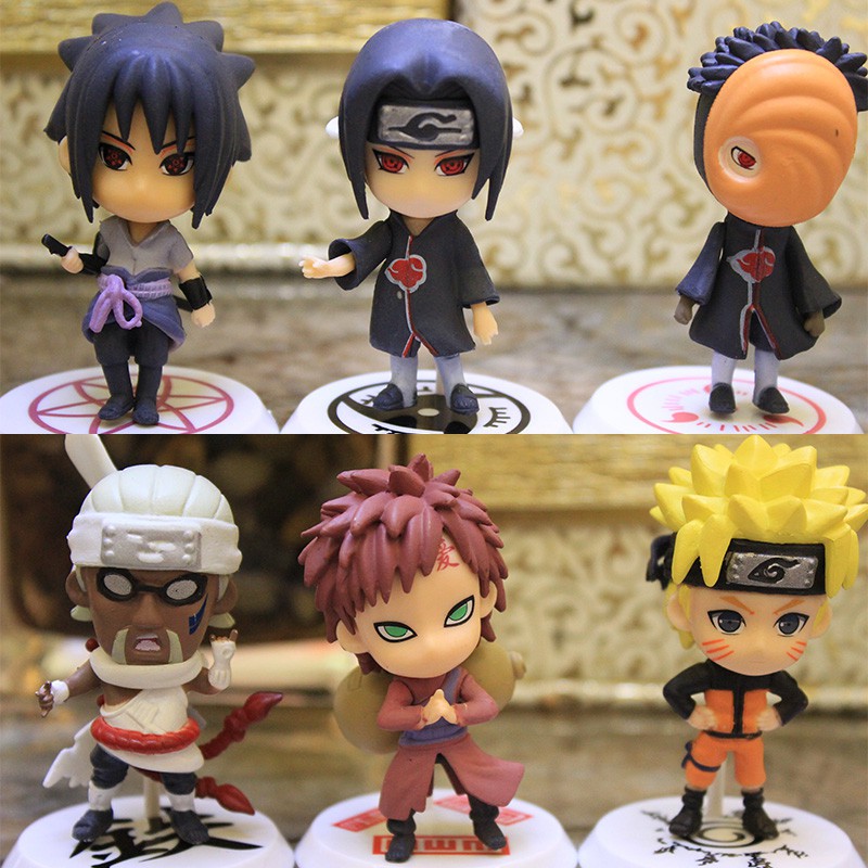 Bộ 6 mô hình Naruto Shippuden chibi có bán lẻ nhân vật