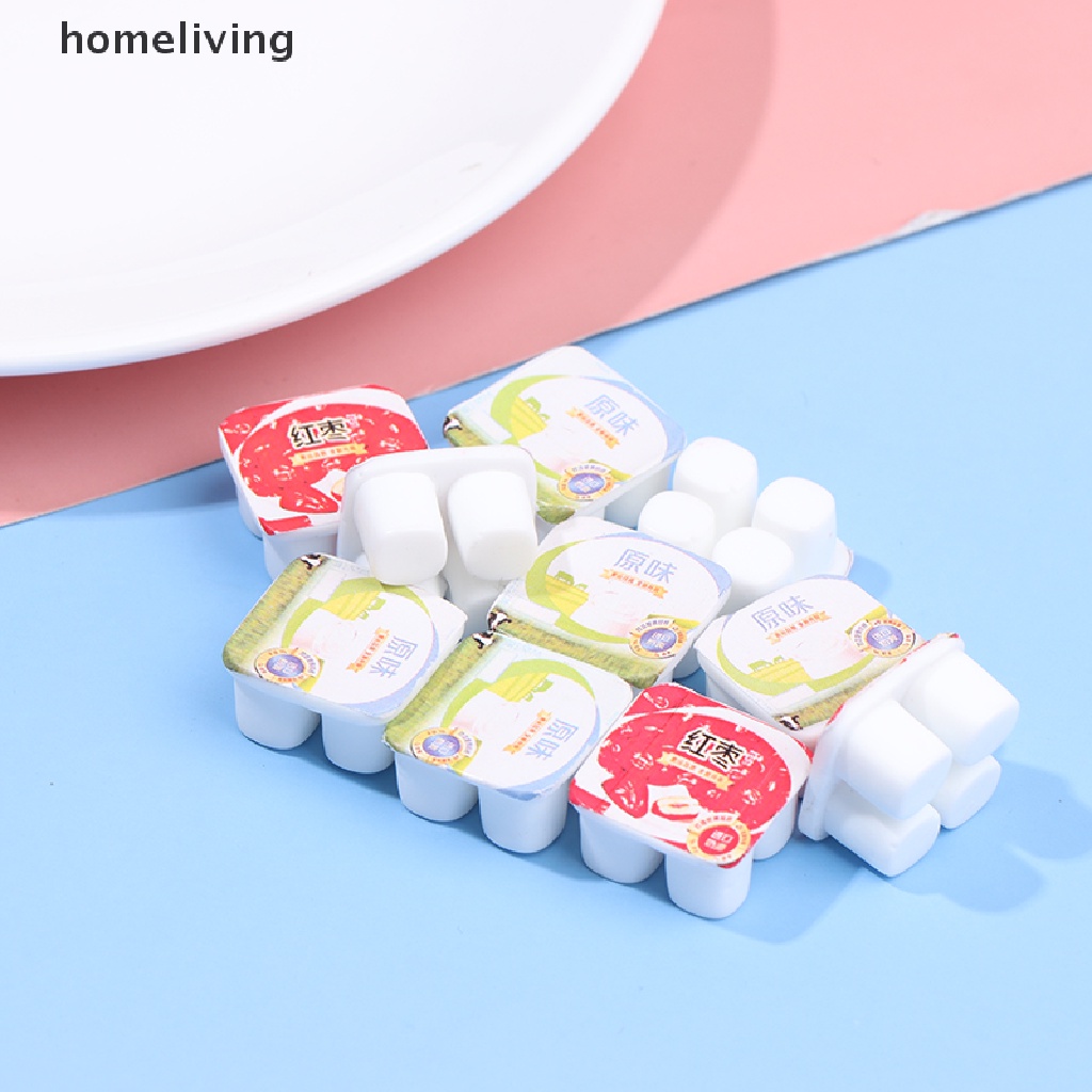 Set 10 Sữa Chua Mini Tỉ Lệ 1: 12 Dùng Để Trang Trí Nhà Búp Bê