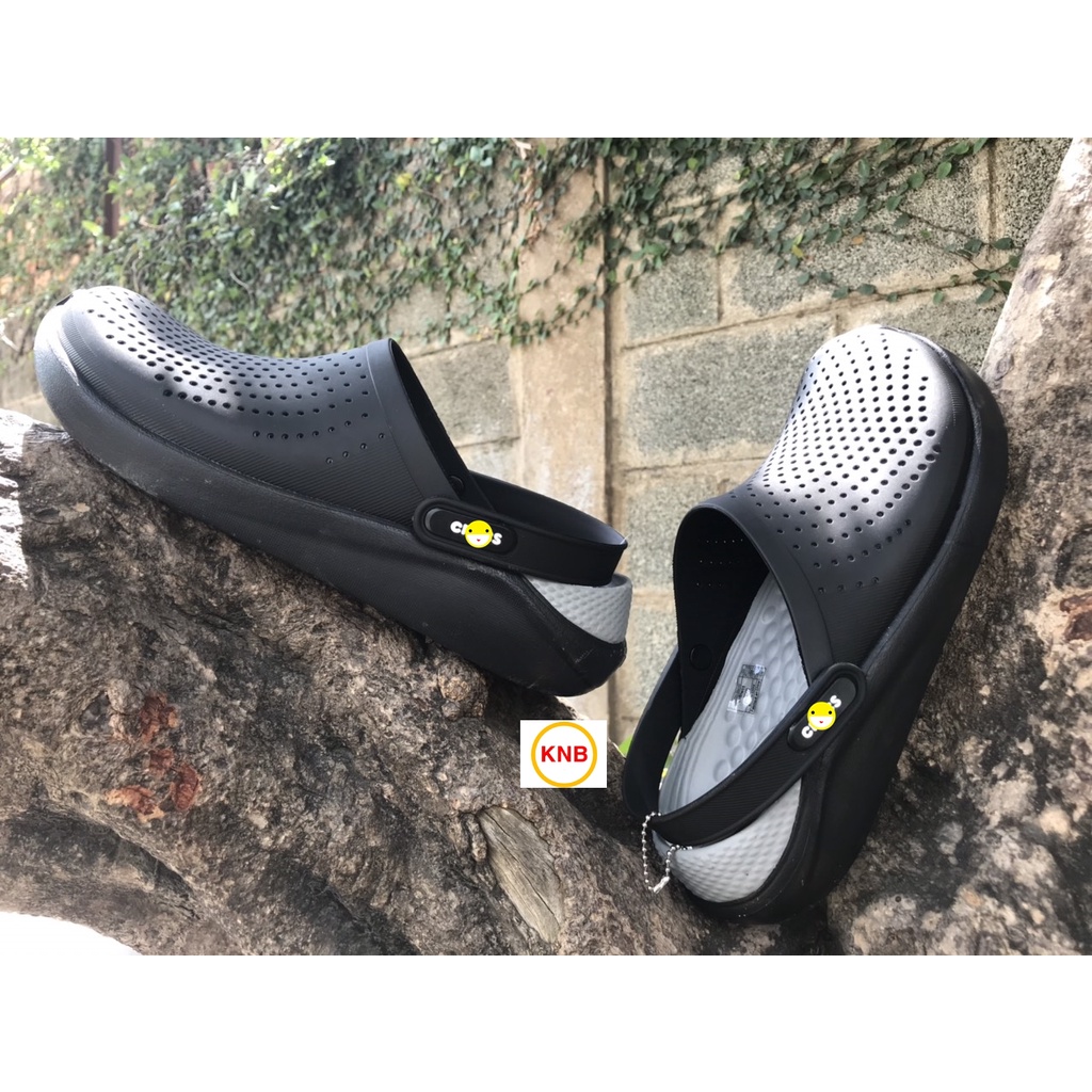 Dép Cross Literide Nam Nữ Màu Đen - FREESHIP + Hàng loại 1 - giày sục sandal Crocs quai ngang bít đầu nam nữ,xịn xò