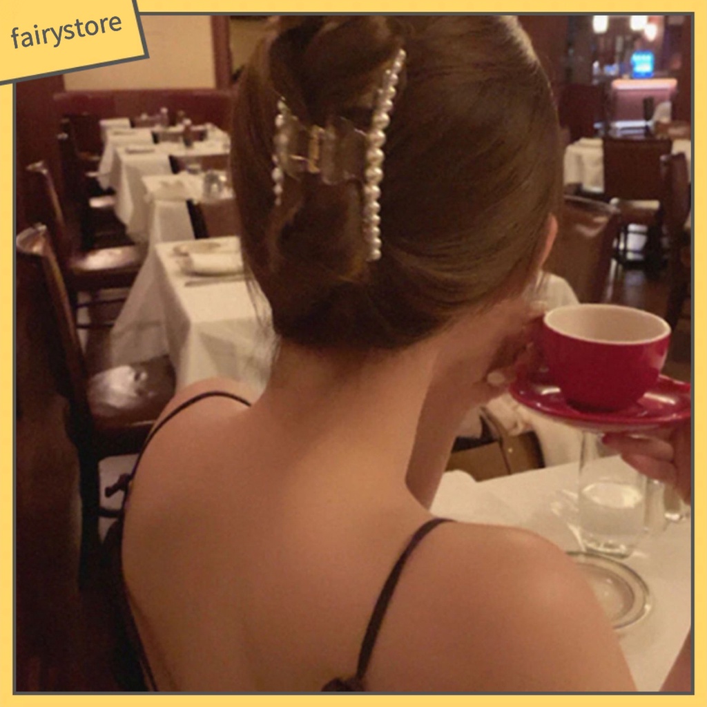 Kẹp Tóc Đính Ngọc Trai Giả Bằng Nhựa Thời Trang