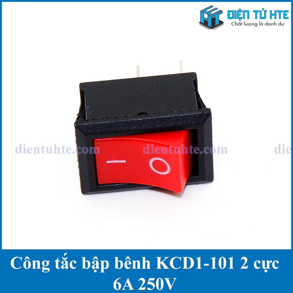 Công tắc bập bênh KCD1-101 2 cực 6A 250V 21x15mm