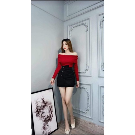 SET ÁO TRỄ VAI TAY DÀI COTTON VỚI CHÂN VÁY NUT