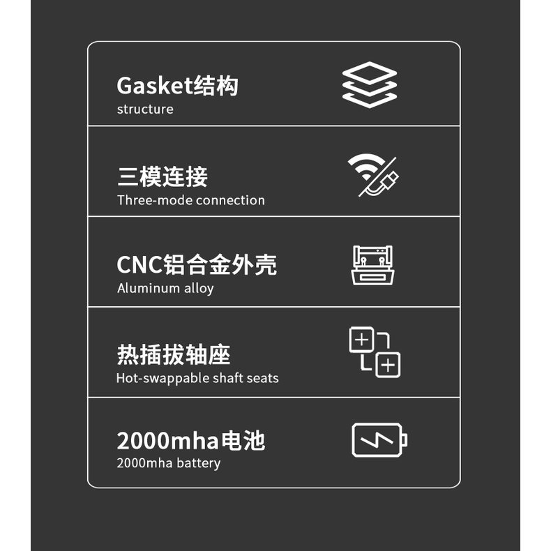 Bộ Kit bàn phím cơ Ajazz AC067, case nhôm, Gasket mount, 3 chế độ kết nối