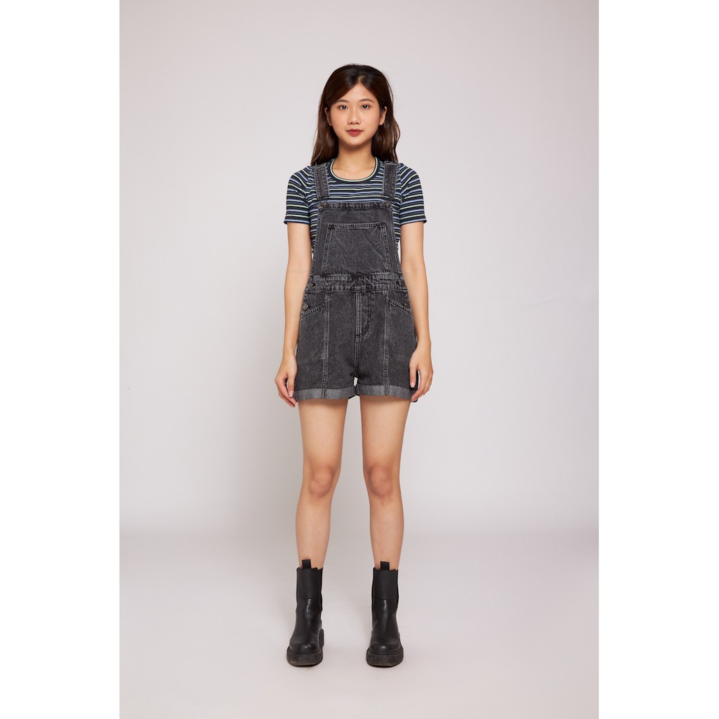 [Mã WABRHI5 giảm 15% đơn 599K] Quần short nữ phối yếm BOO chất denim phối xắn gấu cá tính | BigBuy360 - bigbuy360.vn