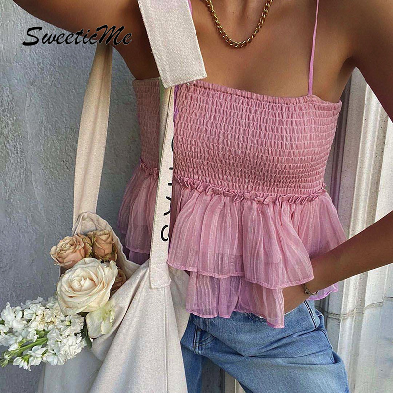 SweeticMe Women's 2021 New Suspenders Sexy Off Shoulder Fashion Strap Top | BigBuy360 - bigbuy360.vn