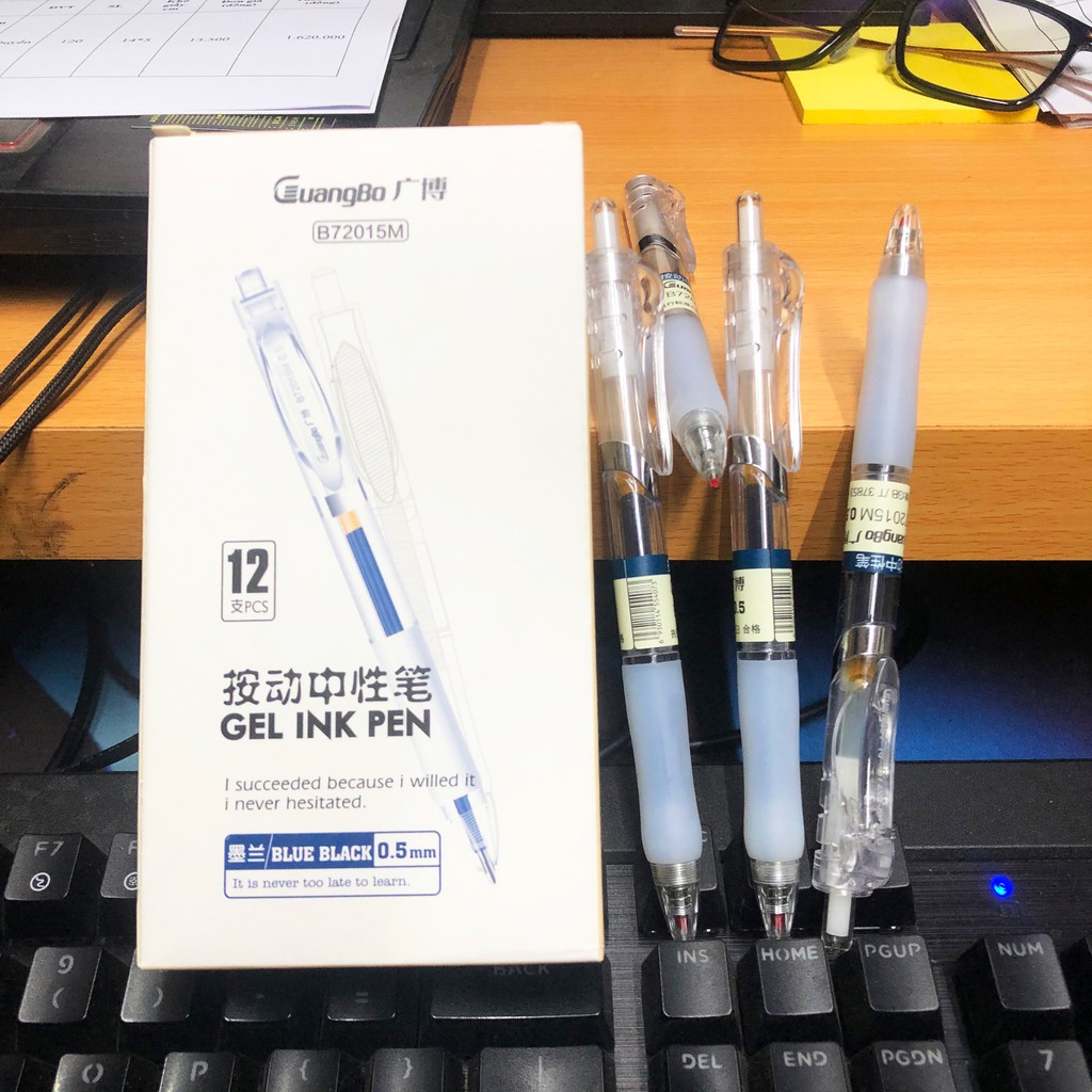 Hộp 12 Bút Gel GuangBo B72015M Ngòi 0,5mm