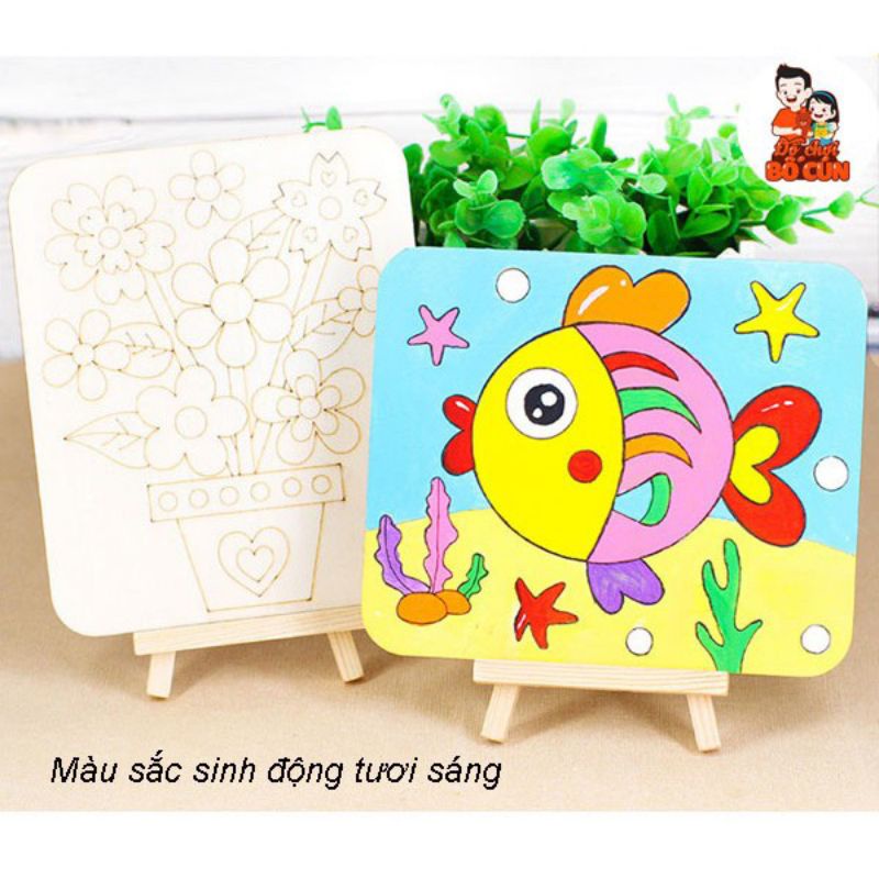 Tranh Gỗ Tô Màu+ Giá Đỡ