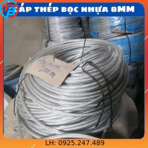 Cáp thép bọc nhựa 8mm (8ly), cáp bọc nhựa Phi 8mm