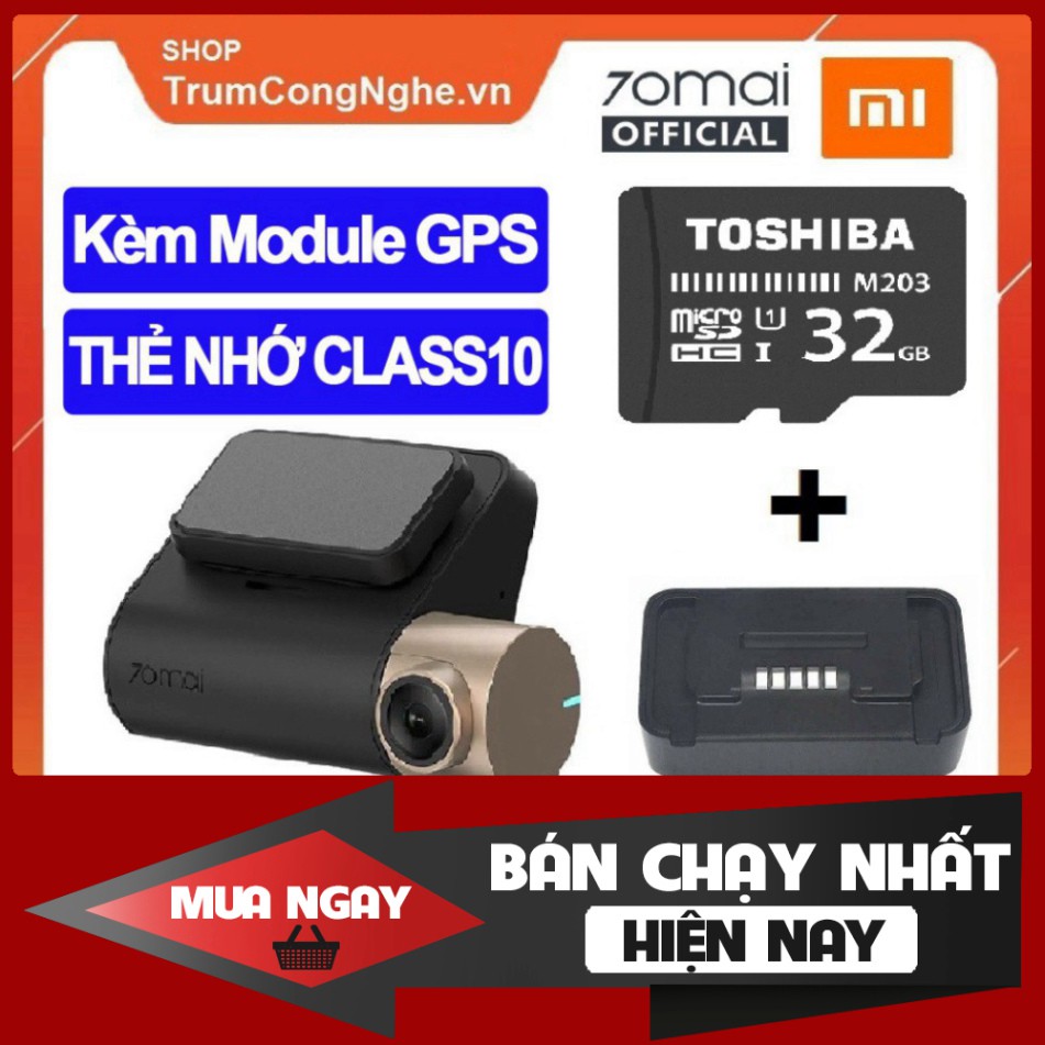 HÀNG SALE NGHI BÁN  Camera hành trình Xiaomi 70mai Lite - Kèm Module GPS Và Thẻ nhớ 32GB - Phiên Bản Tiếng Anh HÀNG SALE