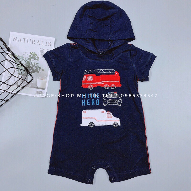 Body đùi cotton có mũ cho bé (oto.6m,18m)