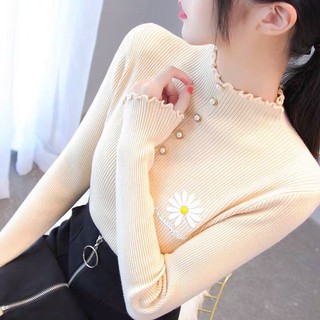 áo croptop cổ lọ tay dài