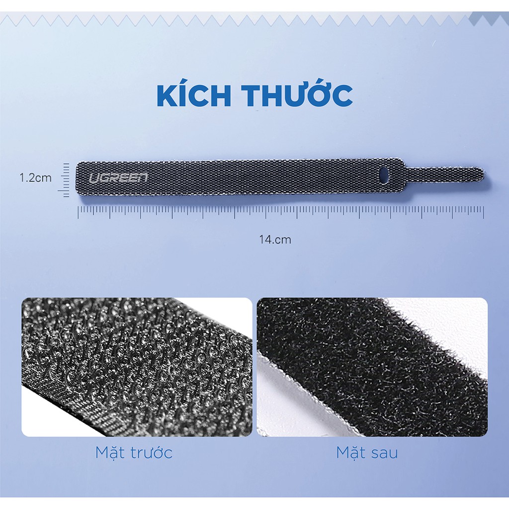 Dây dán tiên lợi Velcro làm gọn dây sạc, dây tai nghe,... UGREEN 50370 - Hàng phân phối chính hãng - Bảo hành 18 tháng