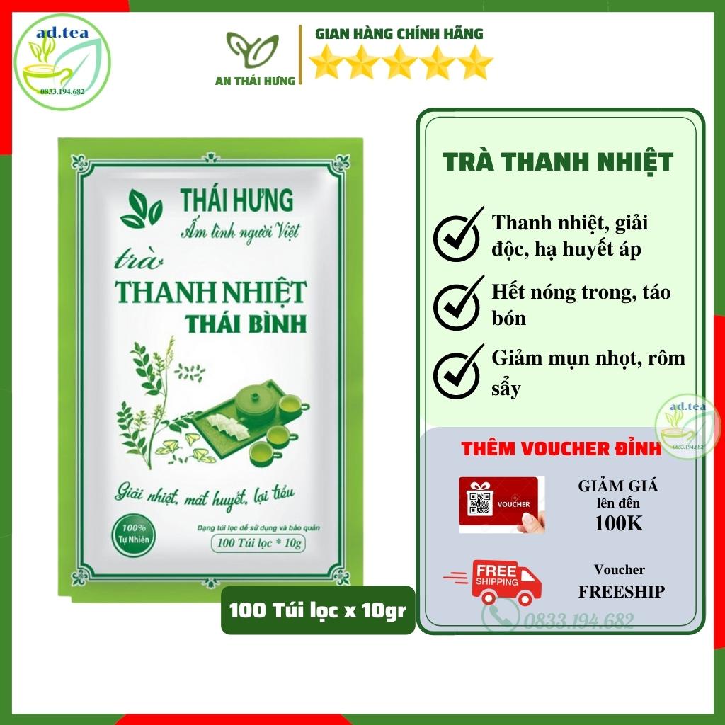 Trà Thanh Nhiệt Thái Hưng Thanh Lộc Cơ Thể, Đào Thải Độc Tố, Thanh Nhiệt Cơ Thể 100 Túi 10g