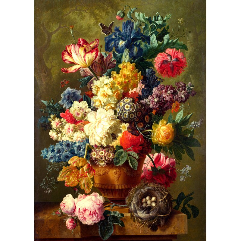 Tranh Sơn Dầu Vải canvas Treo Tường Trang Trí Hình Hoa Phong Cách Châu Âu Cổ Điển