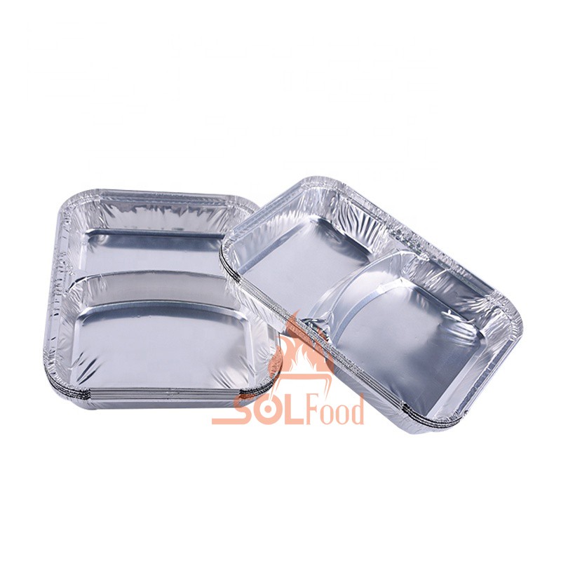 Set 50 Hộp giấy bạc  2 ngăn đựng thực phẩm dùng 1 lần mã WB230-2 - 750ml - Có chứng nhận ATTP