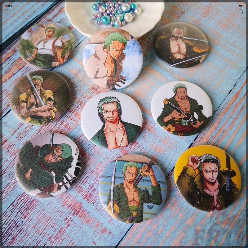 ☠ Nhân Vật One Piece Độc Đáo Sáng Tạo Huy Hiệu Hóa Trang Nhân Vật Roronoa Zoro Trong Anime ☠ 1 Huy Hiệu Cài Áo Ba Lô 58MM