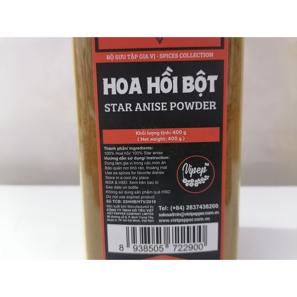 Hoa Hồi Bột Vipep 400g - Star Anise Powder Vipep 400g